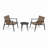 Outdoor Chat Set: 2 PE Rattan Chairs + Black Steel & Tempered Glass Side Table – Durable