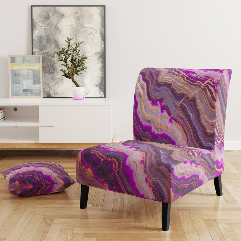 Fauteuil de chambre rembourré Mid-Century, Orange/Brown Velvet