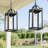 Outdoor Pendant Hanging Light, Black Farmhouse Exterior Lantern For Porch, Patio, Entryway Ceiling Mount (17.3" H)