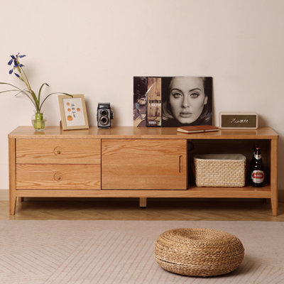 Retro simple design sense solid wood TV cabinet