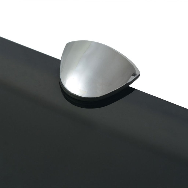 Wall Shelf Floating Display Shelf with Clip Brackets Tempered Glass, 0.3" H x 7.9" W x 31.5" L, Black