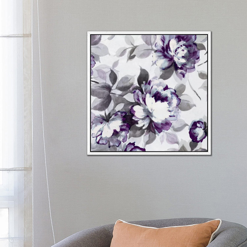 Scent Of Plum Roses II by Wild Apple Portfolio - Gallery-Wrapped Canvas Giclée on Canvas, White Floater Framed