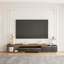 Rustic 78.74"–98.42" Extendable Solid Wood TV Stand – Farmhouse Media Console with Large Storage Space