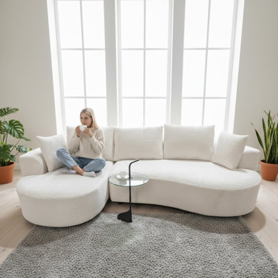 Canapé modulaire en velours côtelé avec coussins