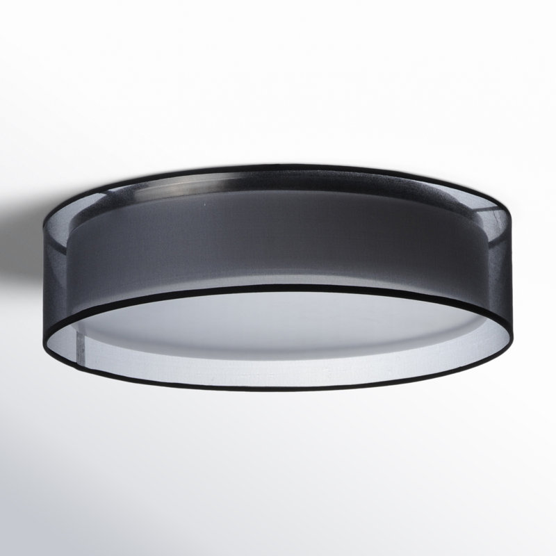 Plafonnier encastré à trois lumières DEL Jessalyn, H 5,5 po x l 16 po x P 16 po, Organza noir