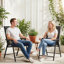 Ensemble de 2 chaises d'extérieur portatives empilables pour terrasse, jardin, camping et voyage-13837680