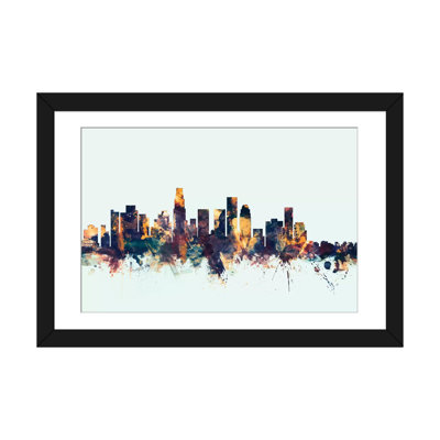 Skyline Series: Los Angeles, Californie, États-Unis, impression sur toile tendue en bleu
