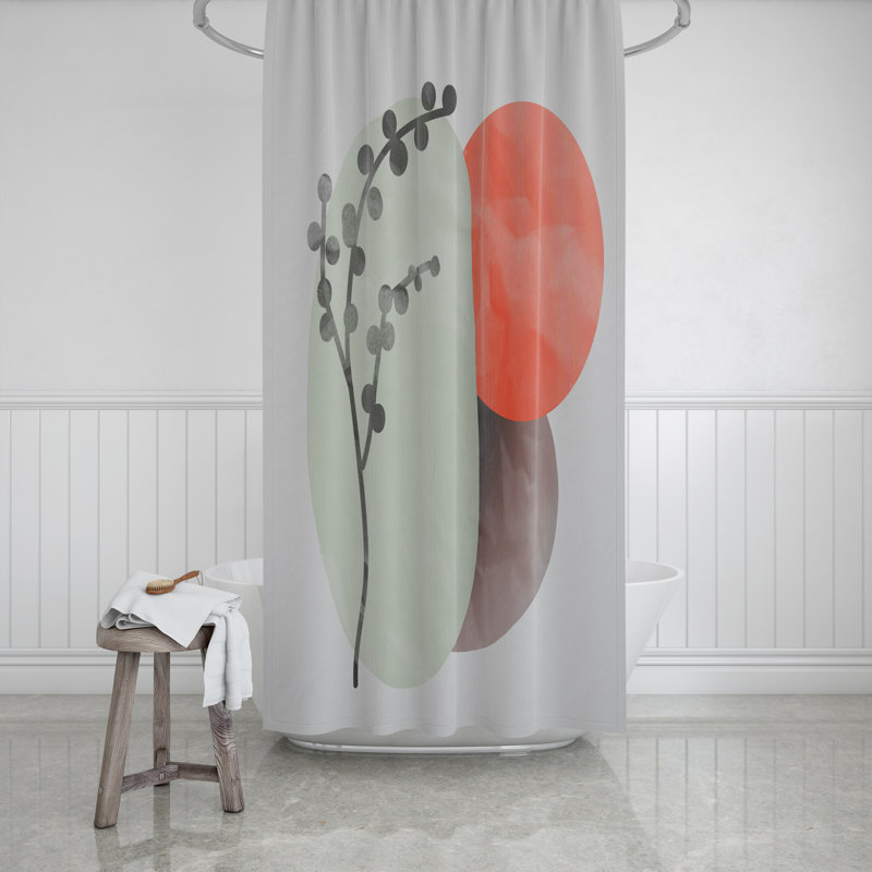 Abstract Shower Curtain, 93" H x 70" W