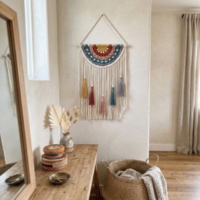 Macrame Wall Hanging Boho Home Decor Handmade Macrame Tapestry Woven Decoration For Bedroom Living Room Apartment Dorm Gallery