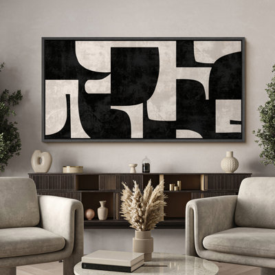 Geometric Abstract Black and White Geometric Pattern Modern Art