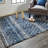 Geometric Power Loom Blue Area Rug-1709678580
