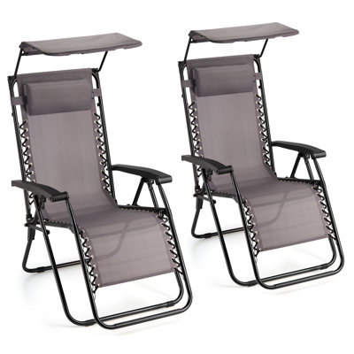 Verona Set of 2 Folding Zero Gravity Sun Loungers