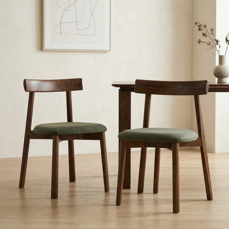 47 cm H Upholstered Dining Chair, Green