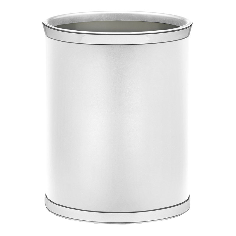 Dyson Open Waste Basket - 3.25 Gallons, White/Polish Chrome