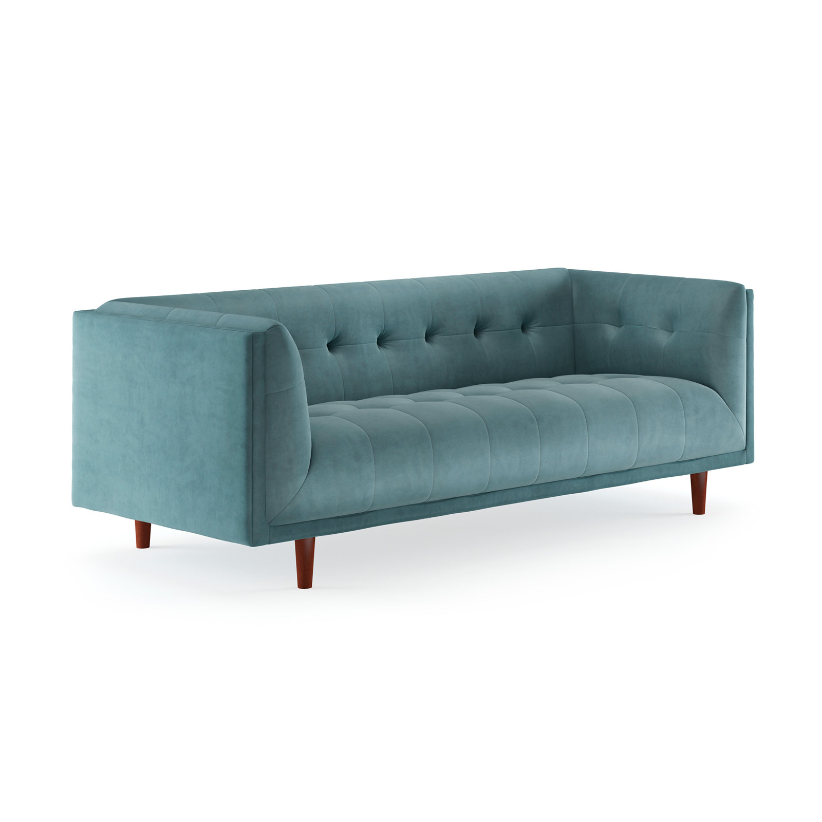George 82'' Upholstered Sofa, Copen Blue Velvet