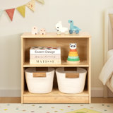 Rubber Wood 2-tier Montessori Shelf And Toy Storage, 23.6" L