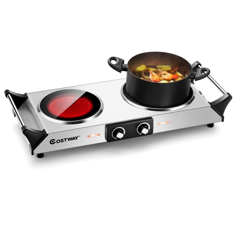 Electric Double Hot Plate Countertop Buffet Stove Heating Plate Outdoor  Stove 220V EU C9Ds