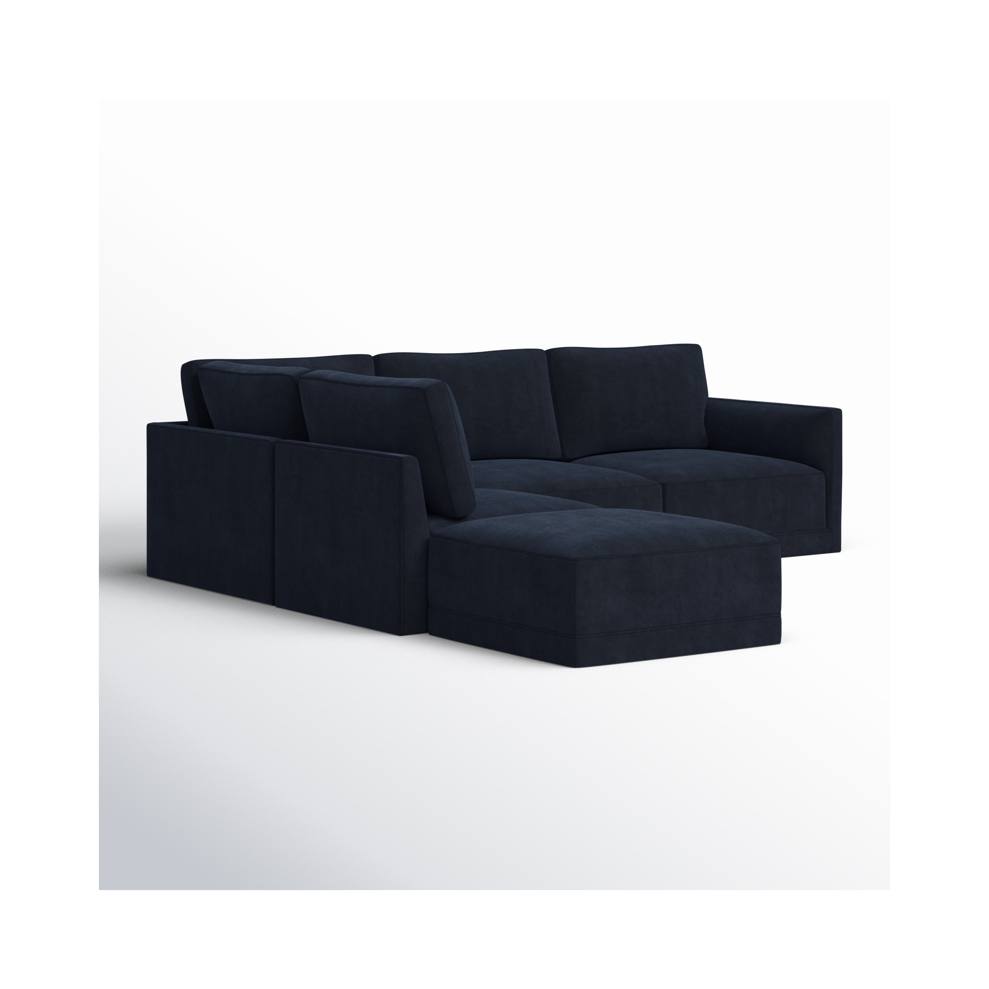 Deirdre Modular Upholstered Reversible Chaise L-Sectional, Navy