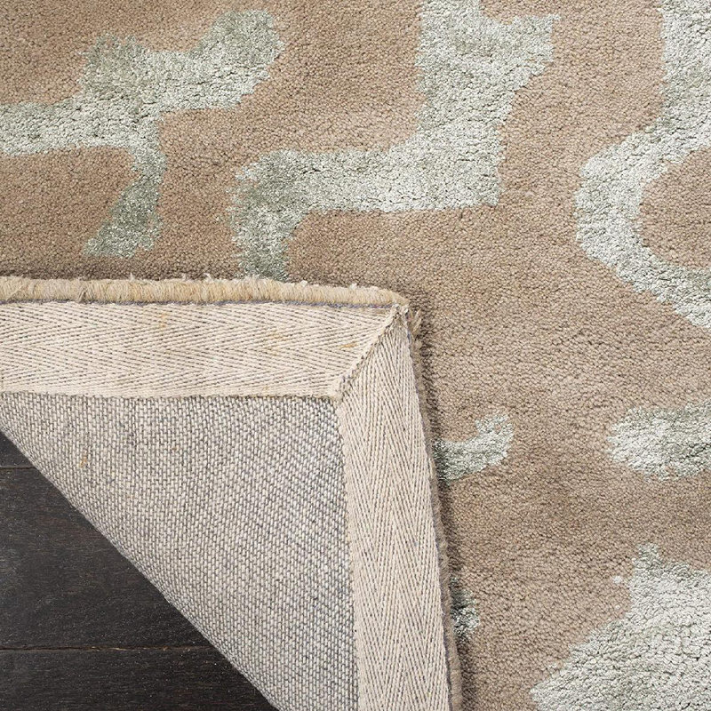 Tapis taupe en laine / coton / viscose touffeté à la main Jorie, Rectangle 2 pi x 3 pi
