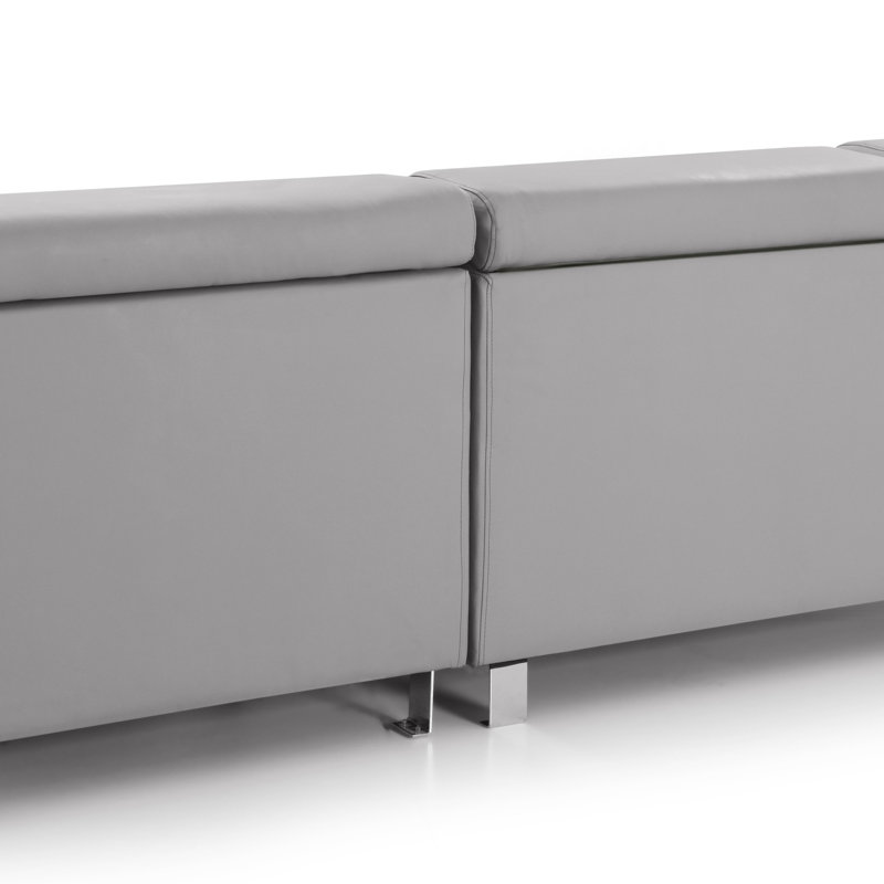 Canapé modulaire longue durée (sans repose-pieds), Similicuir gris