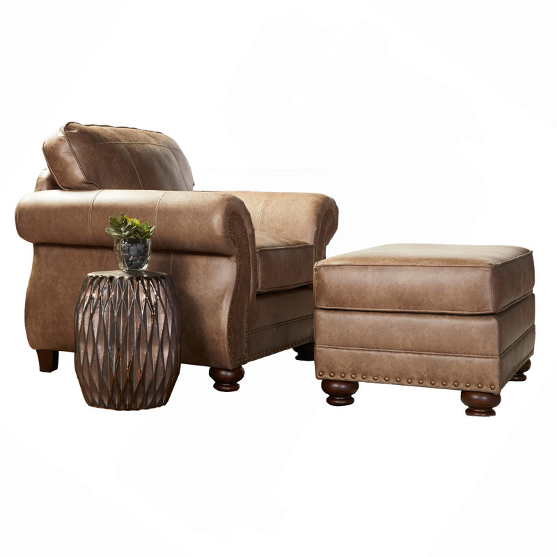 Ensemble de 2 chaises avec accoudoirs et repose-pieds Leinster