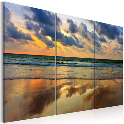 Sea and Summer Dream 3 Piece Wrapped Canvas Wall Art Set