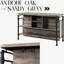 Table en métal et bois composite à hauteur de comptoir en chêne gris et table Sandy, capacité de poids de 100 lb