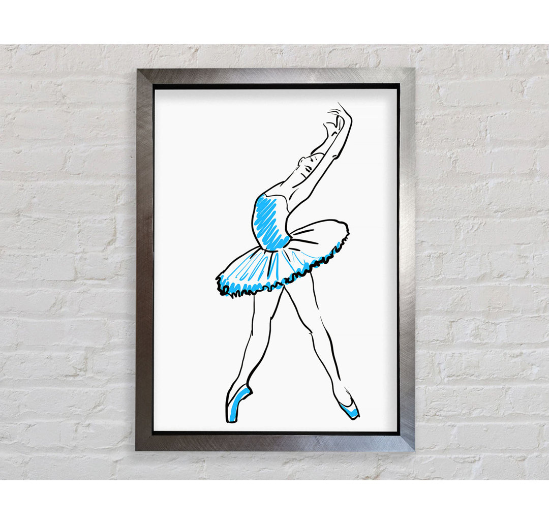 Blaue Ballerina 1 Gerahmter Druck