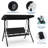 3-Seat Patio Swing Chair, Outdoor Porch Hanging Chairs with Adjustable Canopy and Armrests, Breathable Textilene Fabric Seat & Backrest, Swing Bench for Garden, Poolside, Backyard-1613546675-1613546674