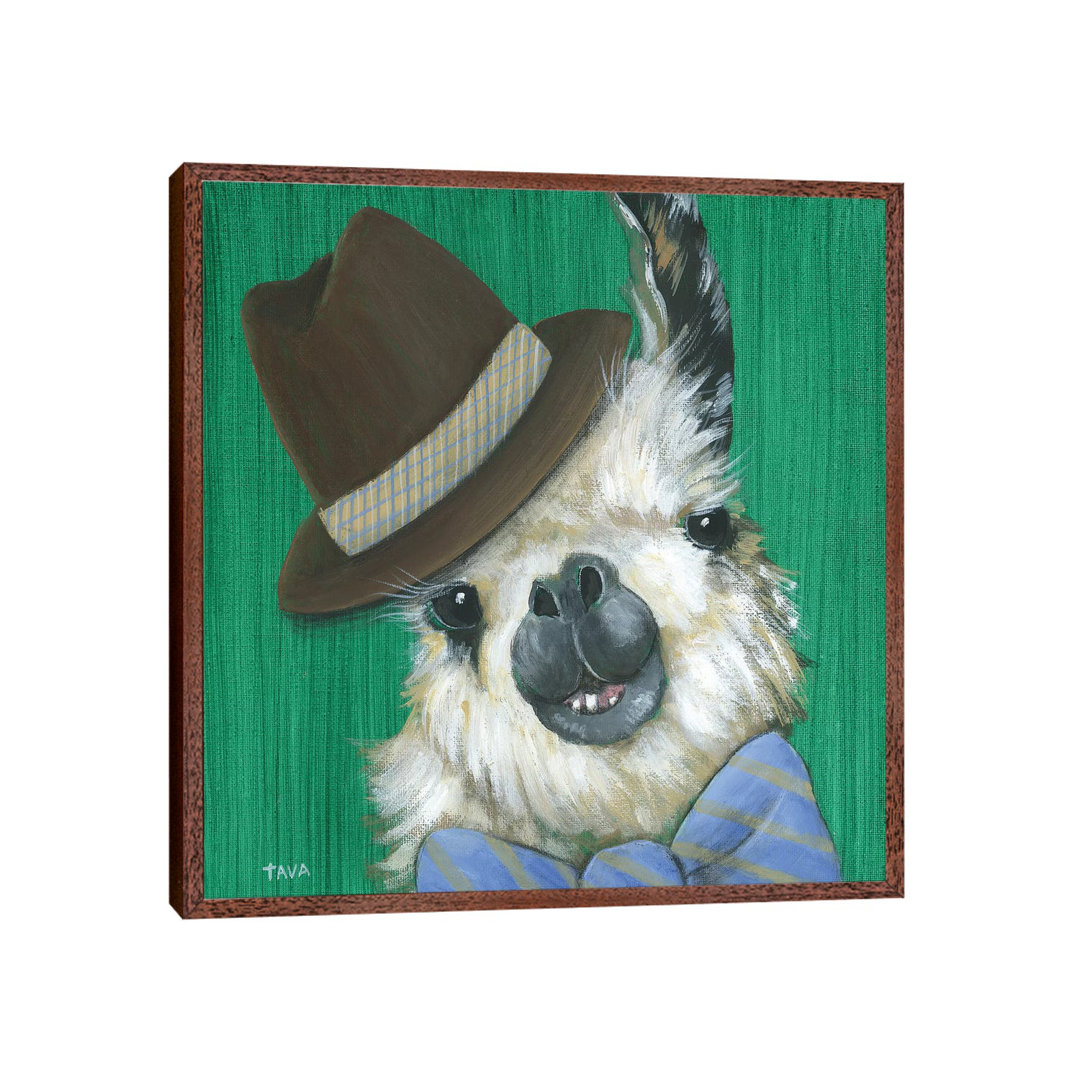 Llama Gentleman von Tava Studios - Galerie-verpackte Leinwand Giclée auf Leinwand