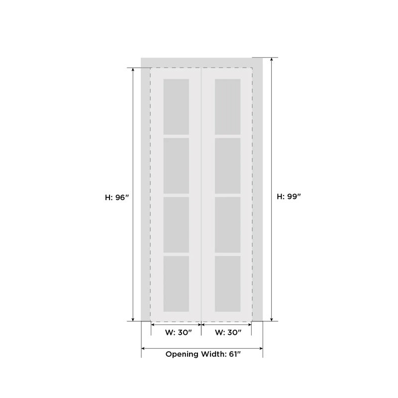 Portes pliantes en verre Lucia, 60 po x 96 po