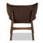 Fauteuil de salon Mid-Century moderne en similicuir brun foncé