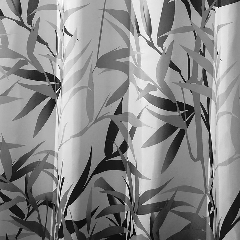 Anzu Floral Shower Curtain, Gray