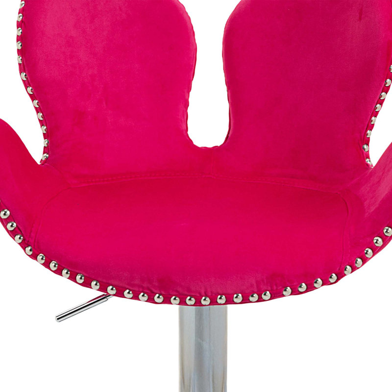Tabouret pivotant à hauteur réglable Jayleah, Rouge rose