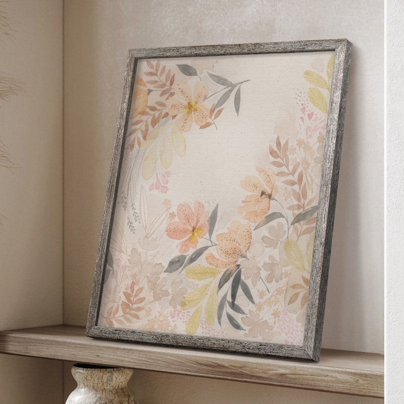 Windswept Wildflowers I, reproduction encadrée - bois massif, H 21 po x l 17 po