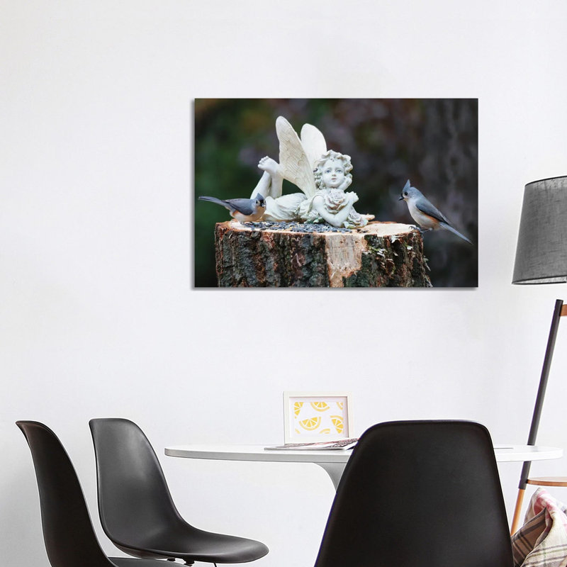 Titmouse Lunch by David Gardiner - Wrapped Canvas Print, 66.04cm H x  101.6cm W