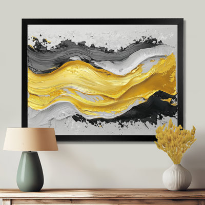 Fugue noire et jaune en couleur I - décoration murale néo-expressionniste