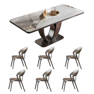Ensemble de table et de chaises rectangulaires Home Rock