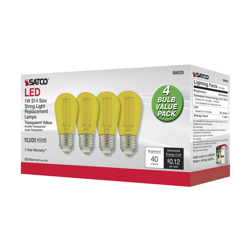 1 Watt Yellow LED Bulb