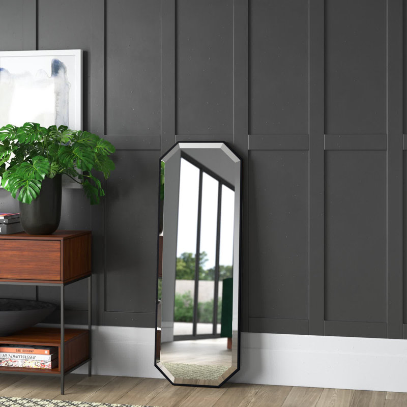 Miroir mural Logsdon, Noir, 48 po x 17 po