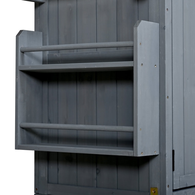 Îlot de cuisine extérieur moderne avec roulettes l 60,2 po, Gris