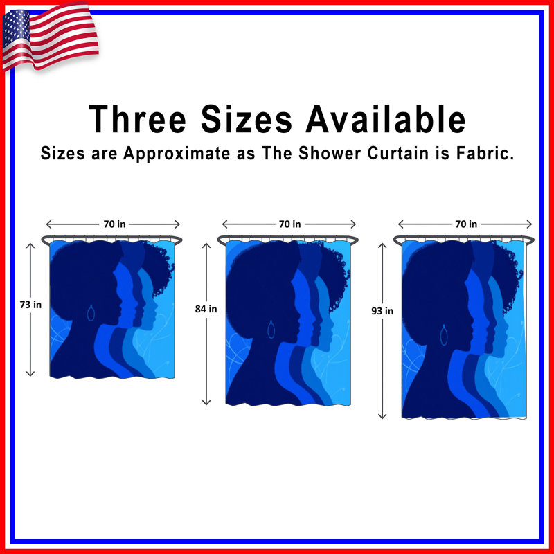 Rideaux de douche Blue Silhouette, L 70 po x H 84 po