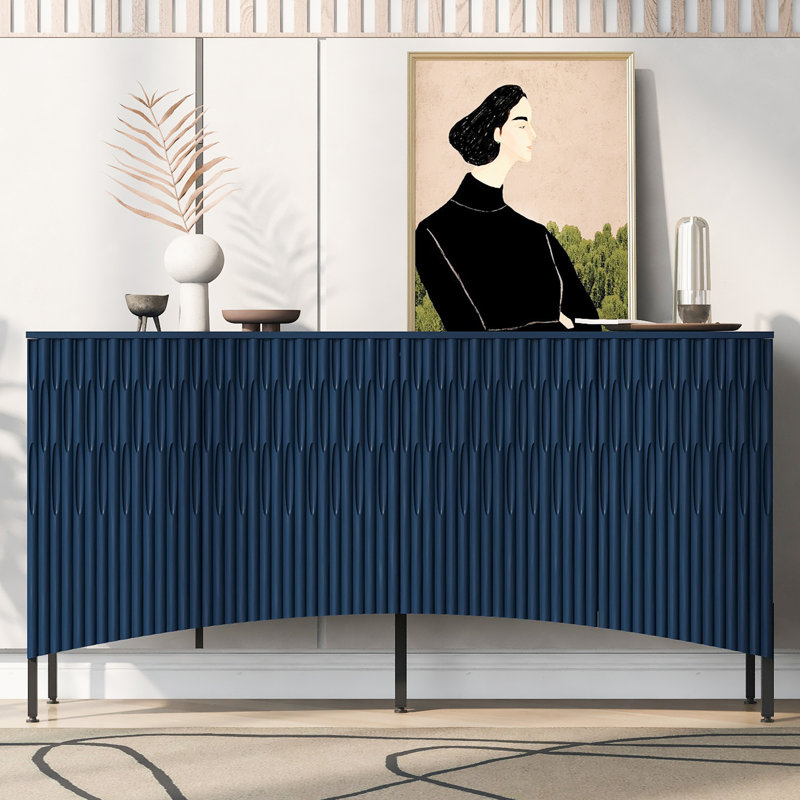 4-Door Storage Cabinet, Navy Blue
