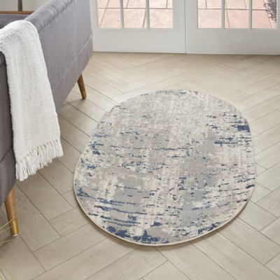 Addie Abstract Modern Machine Woven Area Rug in Beige/Gray