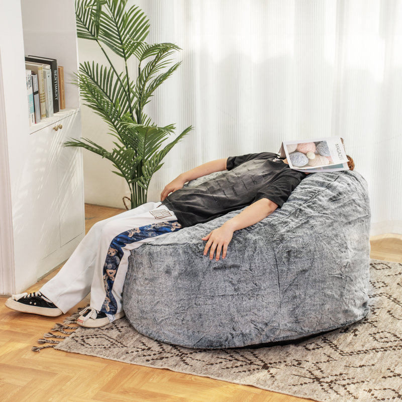 Fauteuil à billes, fauteuil à billes en mousse à mémoire de forme, fauteuil à billes en fausse fourrure moelleuse, fauteuils confortables pour le salon, les chambres à coucher, la détente, la lecture, les jeux vidéo