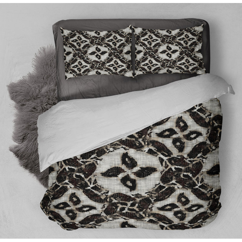 Polyester Floral Comforter Set, King Duvet Cover + 2 King Pillowcases