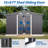 10X8 FT Outdoor Tool Storage Shed With Metal Foundation & Lockable Doors, All Weather Metal Sheds-121341648