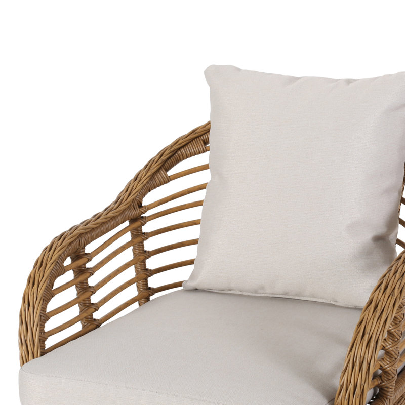 Mcbrayer Upholstered Club Chair, Beige, Light Brown
