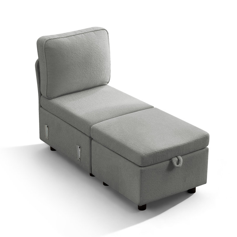 Ensemble de siège simple avec repose-pieds 23,2 "Waldorf (ensemble D), Gris clair