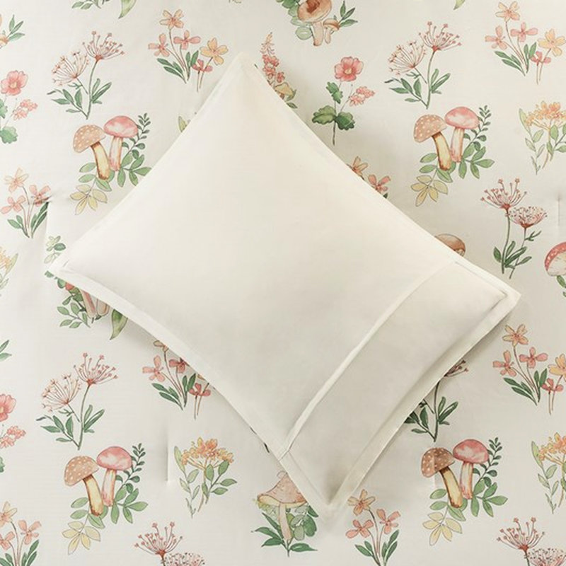 Literie double / grand, champignon floral, lavable imprimé microbien coloré